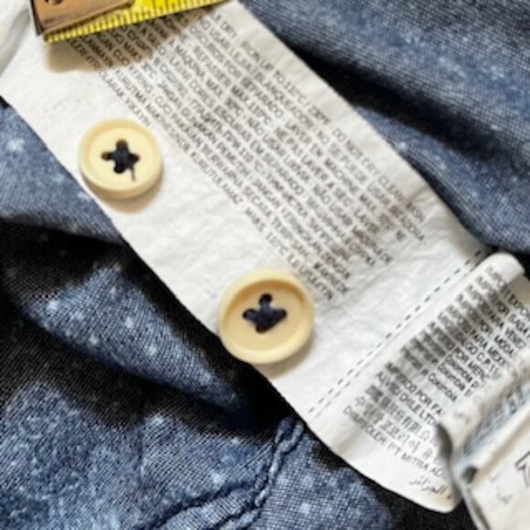 🧡3/15 Mango Man Casual Patchwork Blue Shirt Men's S - Picture 11 of 13